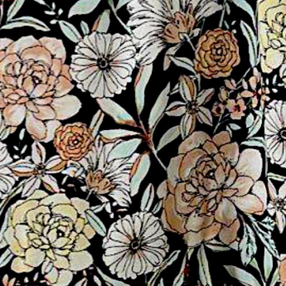 Y2K Boho Flowy Ruffled Floral Midi Skirt Multicolor Knee Length Lined Size 10 - Picture 4 of 7